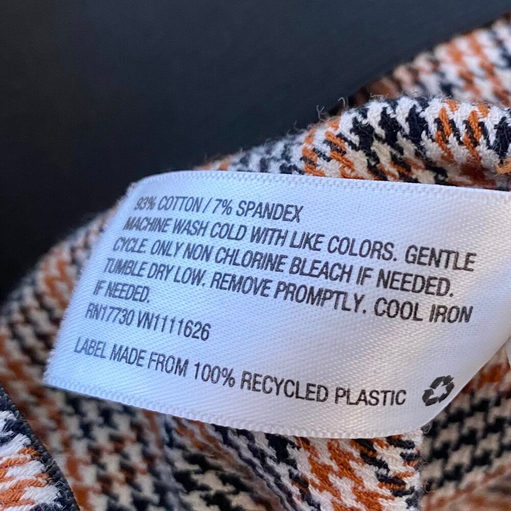 A New Day Orange Houndstooth Straight Leg Trouser Pants 4 - Picture 5 of 9